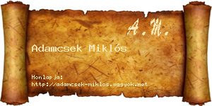 Adamcsek Miklós névjegykártya