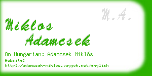 miklos adamcsek business card